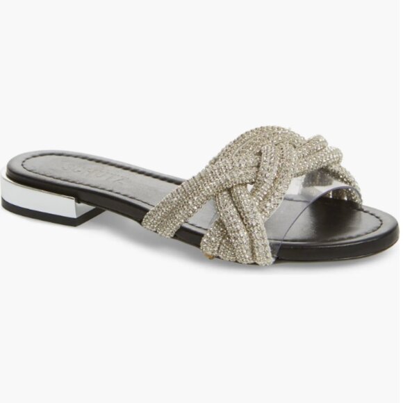 $160 Schutz Lindy Braided Slide Sandal - Picture 1 of 8